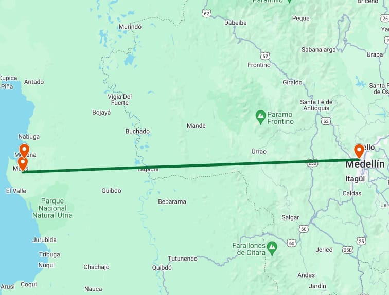 Reiseplan Medellin - Bahia Solano